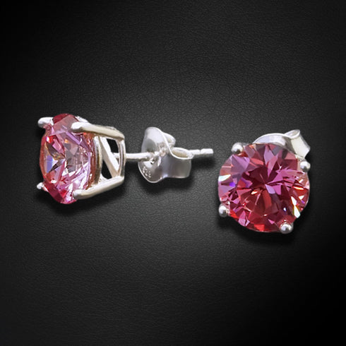Серебряные серьги "Junona (Fancy Pink)" с кристаллами Swarovski Zirconia Pure Brilliance